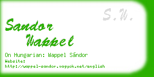 sandor wappel business card