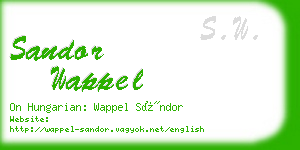 sandor wappel business card